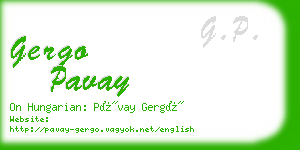 gergo pavay business card